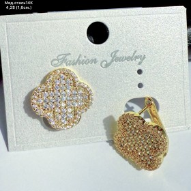 Сережки мед.сталь14К 10706 (1.6 см.)